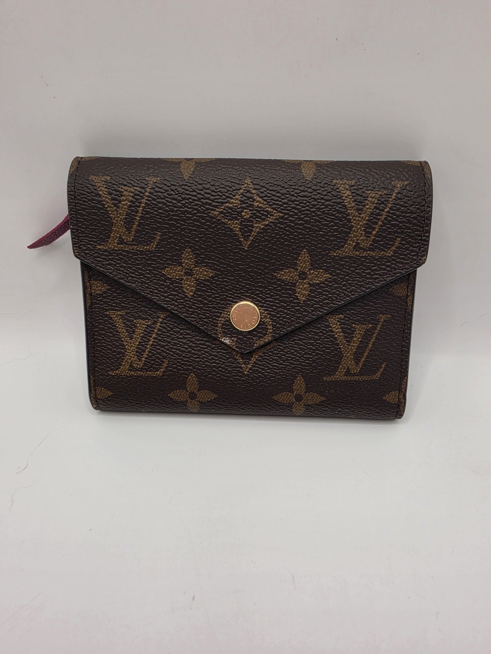 Louis Vuitton Monogram Victorine Envelope Compact Trifold Wallet in Brown Tan
